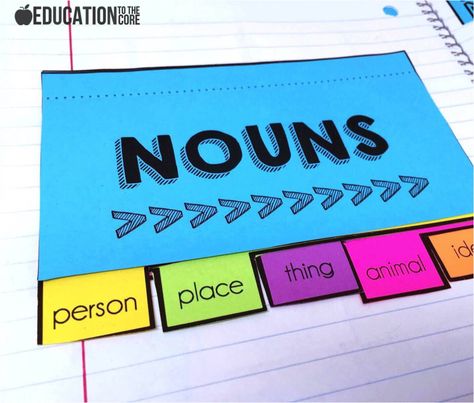 Teaching Nouns, Grammar Notebook, Grammar Interactive Notebook, Interactive Notebook Activities, Science Quotes, Math Interactive Notebook, Interactive Science Notebook, Grammar Activities, Teaching Grammar