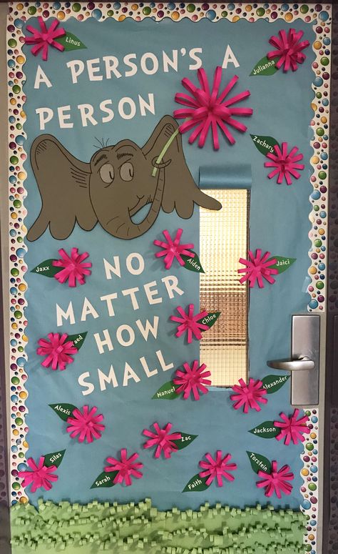 Horton Hears A Who Decorations, Horton Hears A Who Door Decoration, Dr Seuss Diy Decorations, Dr Suess Bulletin Board Idea, Dr Seuss Door Decorating Ideas Teachers, Dr Seuss Door Decorations, Horton Hears A Who Craft, Dr Seuss Bulletin Board Ideas, Daycare Job