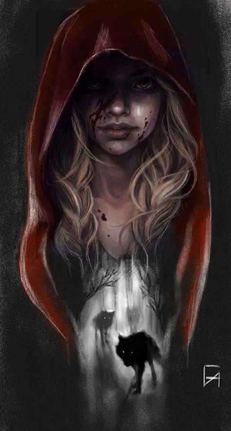 Lup Singuratic, Red Riding Hood Art, Theme Tattoo, Dark Art Drawings, Wolf Art, Little Red Riding Hood, Digital Art Girl, Gothic Art, Red Riding Hood