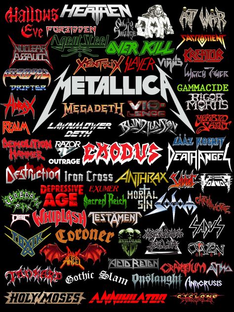 Metal Bands Logo, Thrash Metal Bands, Fonts Dafont, Metal Music Bands, Fonts Canva, Metal Band Logos, Alphabet Lettering, Metal Songs, Rock Poster Art