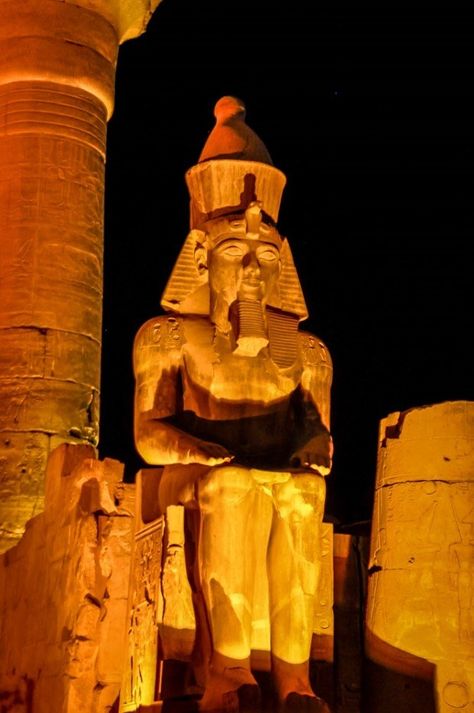 Seated pharaoh statue at Luxor Temple Ancient Egyptian City, Ancient Egyptian Cities, Egyptian City, Egyptian Magic, Open Air Museum, Luxor Temple, Karnak Temple, Persian Gulf, Air Museum