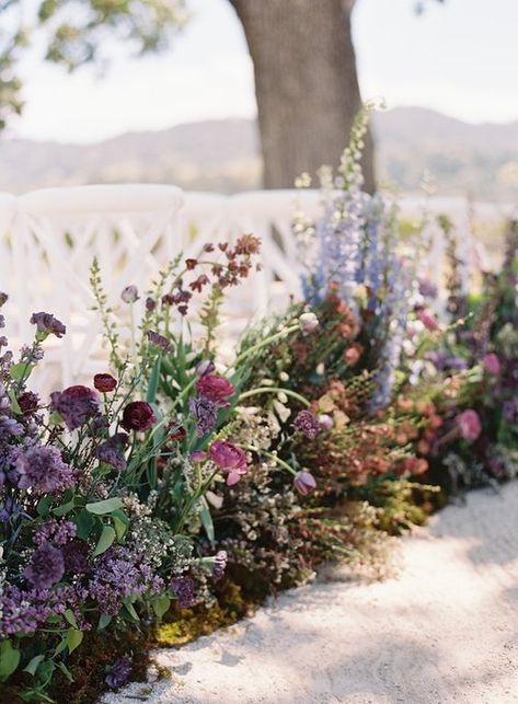 Ground Floral Installations with Jenn Sanchez from Team Flower Aisle Meadows, Aisle Florals, Entrance Wedding, Wedding Aisles, Ceremony Florals, Aisle Markers, Floral Arranging, Floral Installations, Aisle Flowers