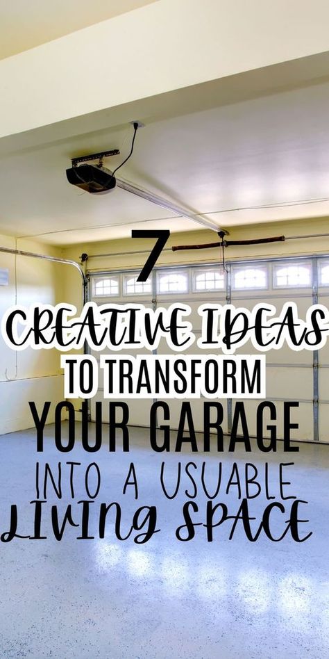 Transform your garage into a living space with these 7 inspiring garage conversion design ideas! Discover new garage transformation living spaces ideas that will help you make the most of your space. Whether you're considering converting your garage to a living space for an extra bedroom, home office, gym, or more, this pin has you covered. Don't miss out on these incredible ideas to unlock the hidden potential of your garage! #GarageConversion #LivingSpaceIdeas #GarageMakeover #HomeImprovement Easy Cheap Diy Home Improvement, Enclosed Garage Ideas, Garage To Gym, Garage Game Room Ideas, Convert Garage To Room, Garage Room Conversion, Garage Room Ideas, Office Gym Combo, Convert Garage To Bedroom