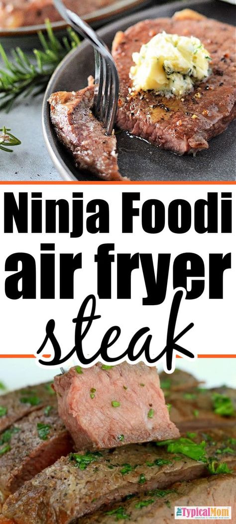 Ninja Foodi Dual Zone air fryer steak recipe and review. Double air fryer so you can cook two things at one time. Steak and potatoes together. #ninjafoodi #dualzoneairfryer #ninjafoodidoubleairfryer #ninjafoodisteak #airfryersteak Air Fry Steak, Ribeye Steak Recipes, Air Fryer Steak, Air Fryer Oven Recipes, Air Fry Recipes, Air Fryer Dinner Recipes, Juicy Steak, Steak Recipe, Air Fryer Recipes Easy