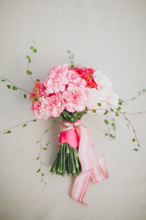 DIY: Hot Pink Carnation Bouquet Pink Carnation Bouquet, Carnation Bridal Bouquet, Carnations Wedding, Carnation Wedding, White Carnations, Carnation Bouquet, Wedding Bouquets Pink, Trendy Diy, Pink Carnations