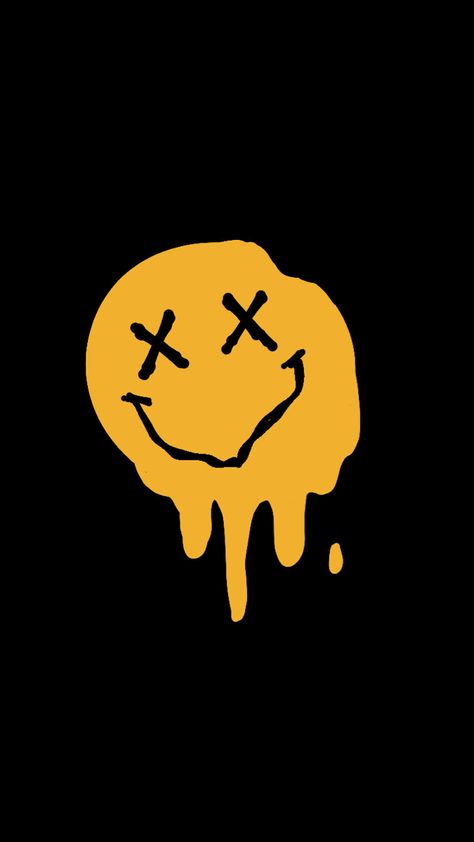 Melting Smiley Face Aesthetic, Fake Smile Aesthetic Wallpaper, Smile Drawing, Kaws Wallpaper, Face Artwork, Yellow Smiley Face, Galaxies Wallpaper, Cute Fall Wallpaper, Trippy Wallpaper