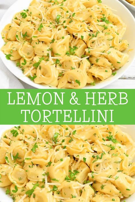 Summer Pasta Recipes, Creamy Vegan Pasta, Pesto Tortellini, Easy Pasta Dinner, Tortellini Recipes, Tortellini Pasta, Vegan Pasta Recipes, Easy Veggie, Lemon Pasta