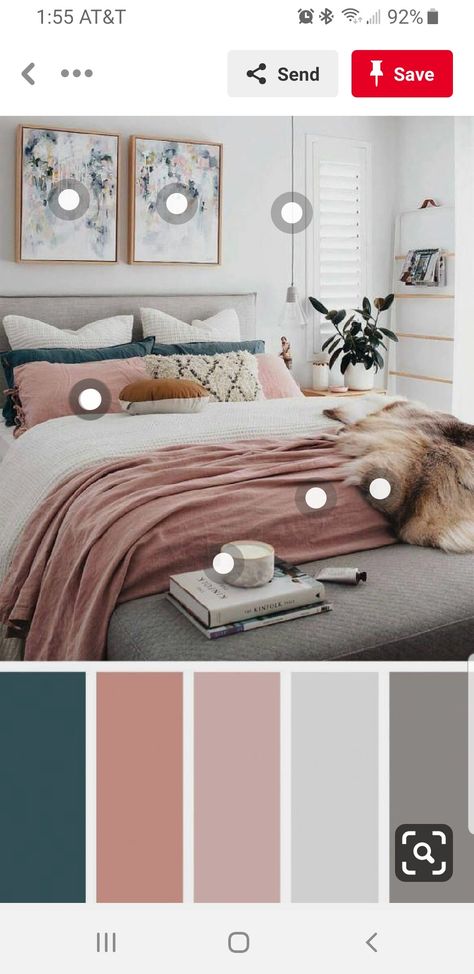 Mauve Bedding, Sage Bedroom, Grey Bedroom Decor, Grey Bedroom, Bedroom Green, Color Combo, Guest Bedroom, Dusty Blue, Color Combos