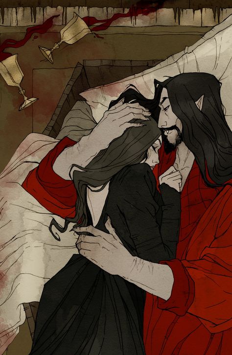 Abigail Larson on Twitter: "Reworked one of my favorite pieces from 2017 for the upcoming Horror Tarot 🥂🩸… " Abigail Larson Art, Monster Boyfriend, Dark Fantasy World, Two Of Cups, Fantasy Romance Art, Abigail Larson, Beauty And The Beast Art, Monster Romance, Vlad Tepes