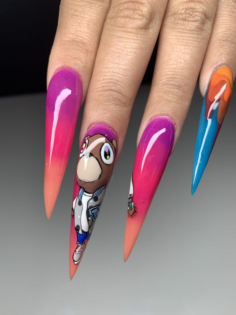 Pinterest @xobelin 🌱🕊 Kanye West inspired nails Nail Goals, City Nails, Nails Natural, Drip Nails, Nail Blog, Pointed Nails, Cute Ideas, Nail Services, Nail Design Ideas