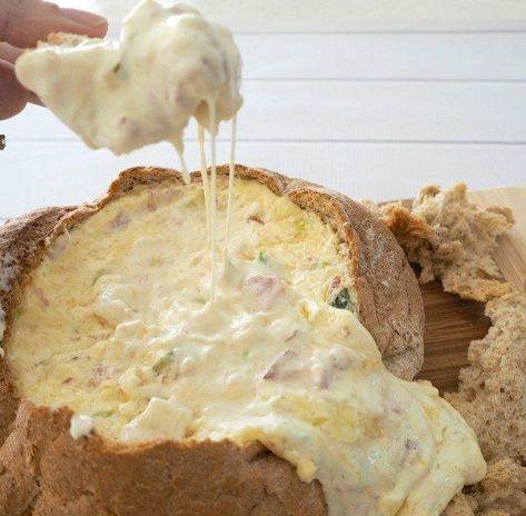 Bacon and Cheese Cobb Loaf Recipe - Create Bake Make Cobb Loaf Dip, Cobb Loaf, Cob Loaf Dip, Cob Loaf, Bacon And Cheese, Bread Bowl, Cheesy Bacon, Loaf Recipes, Easy Cheesy