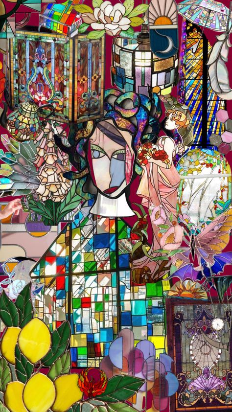 Stained Glass Collage, Collage Rainbow, Rainbow Glass, Glass Mosaic, Paper Collage, Mosaic Glass, Connect With People, Watercolor Paper, Creative Energy