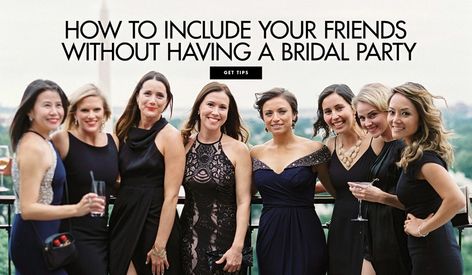 No Bridal Party Wedding Ideas, No Wedding Party Ideas, Wedding Without Bridal Party, Bridesmaid Etiquette, Bridal Party Color Schemes, Diy Bridal Party, Small Bridal Parties, Bridal Party Photography, Small Wedding Party