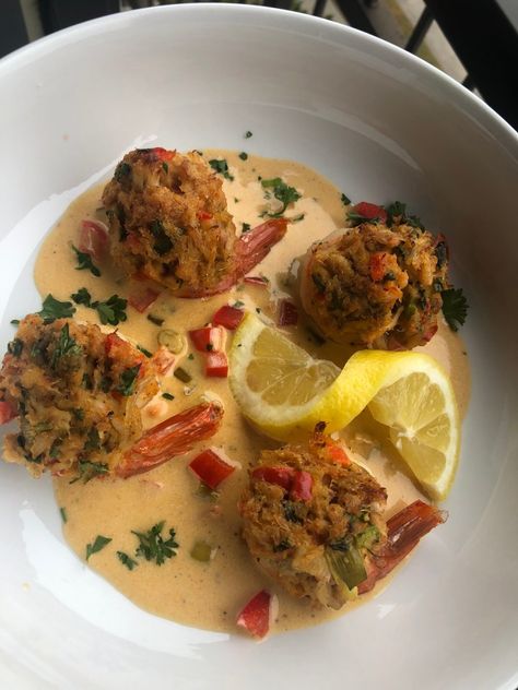 Crab Cake Stuffed Shrimp w/ Cajun Cream Sauce – The Glam Kitchen Crab And Shrimp Recipe, Cajun Cream Sauce, Cajun Crab, Stuffed Shrimp, Glam Kitchen, Crab Stuffed Shrimp, Shrimp Sauce, Crab Cake, Shrimp Seasoning