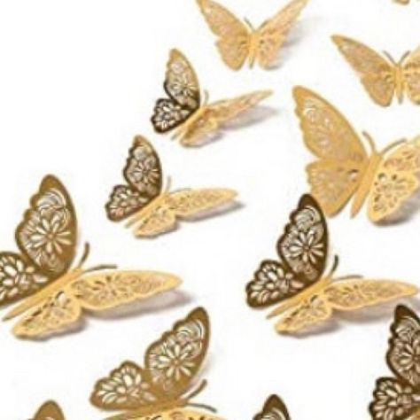 MollysBowl | Etsy Gold Butterfly Decorations, Butterfly Birthday Decorations, 3d Butterfly Wall Art, 3d Butterfly Wall Decor, Butterfly Balloons, Unicorn Wings, Butterfly Stickers, Butterfly Wall Decals, Butterfly Decal