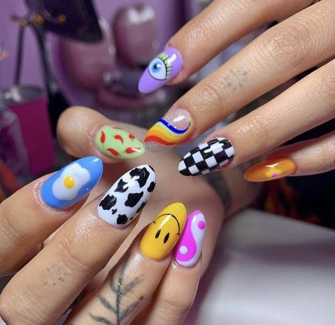 Pikachu Nails, Cute Gel Nails, Fancy Nails, Swag Nails, Nail Tips, Cute Nails, Nail Inspo, Gel Nails, Manicure