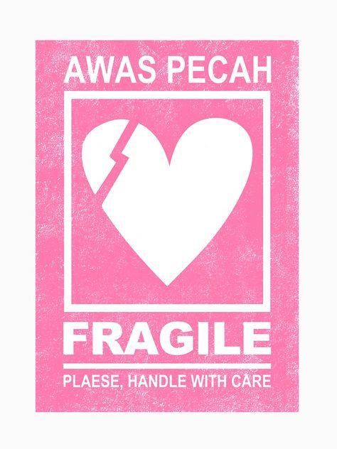 Sticker awas pecah love fragile Please handle with care women gift idea Cute Fragile Sticker Design, Delivery Sticker Design, Handle With Care Tattoo, Handle With Care Sticker, Bracelet Making Tutorial, Pin Sticker, Fragile Handle With Care, Fragile Sticker, Love Mail