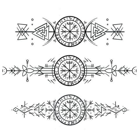 Gungnir Tattoo, Vegvisir Tattoo Design, Viking Tattoos For Women, Rune Tattoos, Ancient Alphabet, Viking Compass Tattoo, Traditional Viking Tattoos, Viking Rune Tattoo, Pagan Tattoo