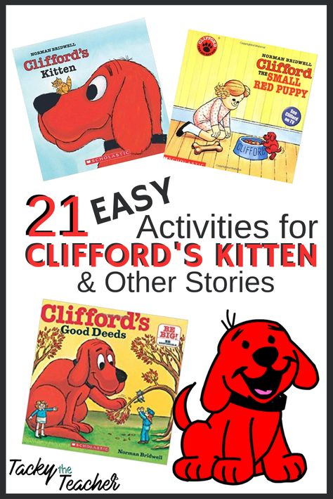 21 Easy Activities for Clifford's Kitten & Other Clifford Stories Clifford The Big Red Dog Activities Preschool, Fact Fluency Activities, Clifford Books, Guided Reading Strategies, Online Math Games, Fluency Activities, Spring Math, Math Fact Fluency, Fact Fluency