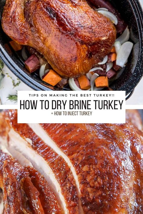 How to Dry Brine Turkey + How to Make THE BEST Thanksgiving Turkey - The Roasted Root Best Thanksgiving Turkey, Brine Turkey, Dry Brine Turkey, Dry Brine, Turkey Brine Recipes, Turkey Brine, Brine Recipe, Whole Turkey, Good Roasts