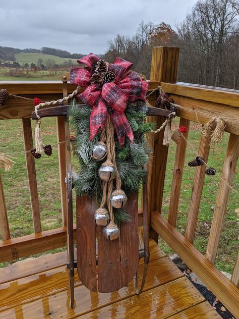 Baby Sled, Christmas Sled Decoration, Christmas Sleigh Decorations, Sled Decor, Christmas Sled, Country Christmas Decorations, Christmas Yard Decorations, Christmas Porch Decor, Christmas Sleigh