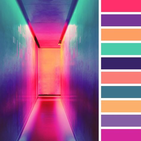 Maximalist Painting, Neon Color Palette, Neon Colour Palette, Color Schemes Colour Palettes, Color Palette Design, Color Inspo, Colour Board, Neon Color, Colour Schemes