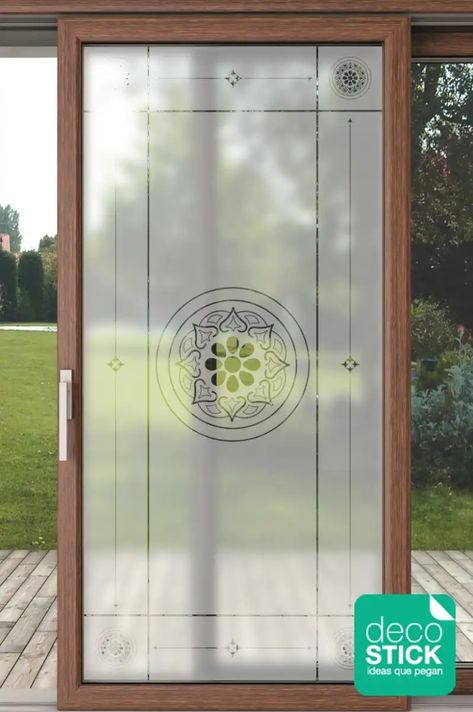 Frosted Window Design, Glass Film Design, Glass Partition Designs, Pooja Door Design, Window Glass Design, Glass Etching Designs, Etched Glass Door, Glass Door Design, Glass Room Divider