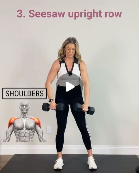 Stacey Roberts | Home Workouts | Fitness for all on Instagram: "12 Minute arm workout - quick and efficient. Tri-sets NO breaks. Each of the 3 moves back to back three times in a row without breaks. We’re changing muscle groups so the rest happens during the other moves - so efficient. 10 Reps, 3 Sets 1. Hammer curl slow lower 2. Tricep extension (full range and pulse) 3. Seesaw hammer curl (each side down/up=1 rep) Swipe for a quick 1 minute warmup for arms. Let’s build strong arms💪🏼💪🏼 ✈️Share with a workout buddy! 📌 SAVE for later ❤️ FOLLOW me, @fitness_momness for more home workouts Outfit: @taviactive 20% off code fitnessmomness20 #strongarms #tonedarms #armworkout #armworkoutsforwomen #fitnessforwomen #homeworkout" Workout Quick, Workout Buddy, Tricep Extension, Hammer Curls, Buddy Workouts, Strong Arms, Toned Arms, Home Workouts, Save For Later