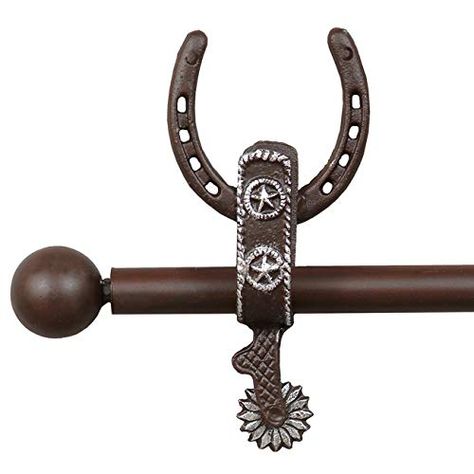 Spur Curtain Rod Holders Western Curtain Rods, Western Curtains, Western Rooms, Western Bedroom, Black Forest Decor, Curtain Rod Holders, Cowboy Decorations, Rod Holders, Western Gifts