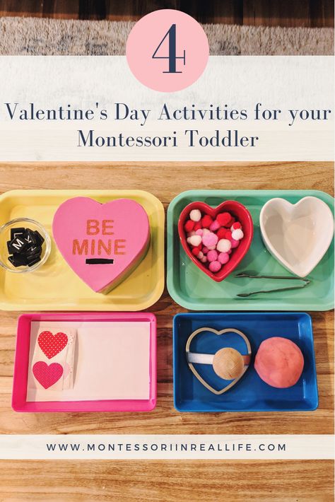 A Montessori Toddler Valentine's Day — Montessori in Real Life February Activity, Montessori Lessons, Montessori Art, Montessori Homeschool, Montessori Practical Life, Montessori Toddler Activities, Montessori Preschool, Montessori Ideas, Preschool Valentines