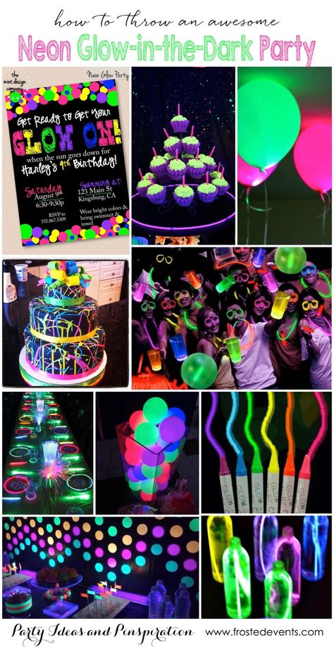 Neon Party Ideas, Party Themes For Teenagers, Glow Party Decorations, Glow Dance, Glow In Dark Party, Glow Stick Party, Neon Birthday Party, Glow In The Dark Party, Glow Birthday Party