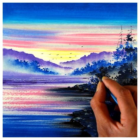 Beautiful oil pastel drawing of a winter morning | oil pastel, winter, drawing, theatrical scenery | Drawing of a beautiful morning of winter season - oil pastel scenery drawing | By Morning Drizzle | Facebook Oil Pastel Winter Art, Winter Season Drawing Oil Pastel, Pastel Scenery Drawing, Scenery Drawing Oil Pastel, Scenery Oil Pastel, Oil Pastel Scenery, Pastel Scenery, Oil Pastel Purple Sunset, Winter Drawing