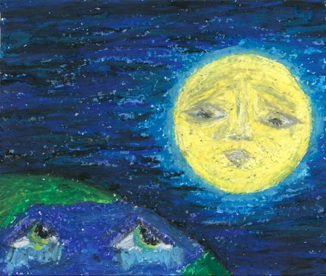 Art, sun, moon, nature, mourn, dark, dreamy, universe aesthetic Sun Oil Pastel, Moon And Earth, Universe Aesthetic, Pastel Moon, Earth Sun And Moon, Sun Oil, Moon Nature, Sun And Moon Drawings, Moon Drawing