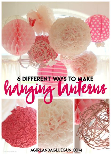 paper lanterns. - A girl and a glue gun #diy #paperlanterns How To Hang Paper Lanterns From Ceiling, Paper Lantern Ceiling Decor, Decorating Paper Lanterns, How To Hang Paper Lanterns, Diy Paper Lanterns Hanging, How To Make Paper Lanterns, Lanterns Diy Paper, Diy Paper Lanterns Wedding, Paper Lanterns Decorations