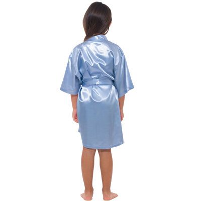 Make your flower girl feel just as happy as your bridesmaids. They will love getting ready on your big day and wearing their very own personalized satin robe matching with the rest of your bridal crew. The kid's satin robes have this luxurious silky satin feeling like the adult ones. Colour: Airy Blue, Size: M Satin Robes, Kids Robes, Satin Kimono, Getting Ready, Big Day, Flower Girl, Violet, Inspirational Quotes, Satin