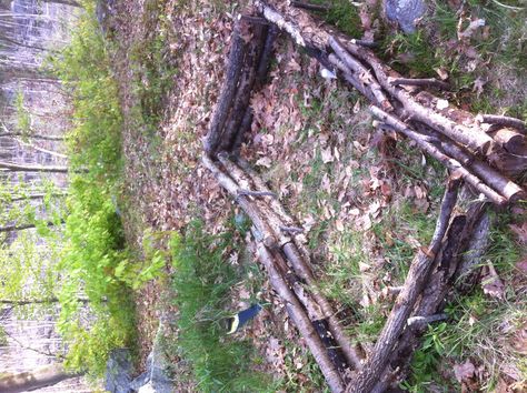 The original raised bed style. All found materials, logs, sticks and rocks. We will post another pic when finished filling the bed. Stick Garden Bed, Stick Garden, Natural Fence, Garden Inspo, Future Farms, Garden Design Layout, Garden Yard Ideas, Raised Bed, Enchanted Garden