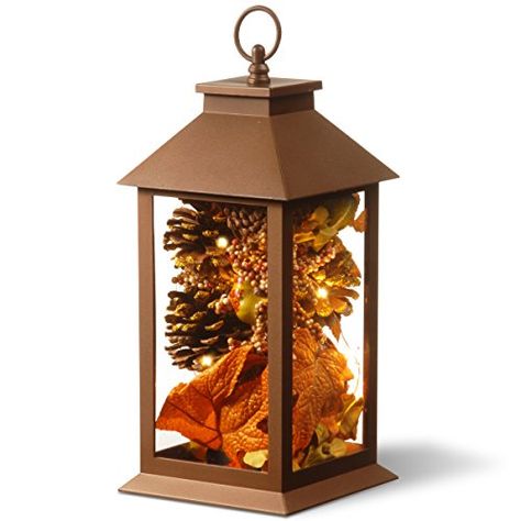 Decorate Lantern, Autumn Lantern, Lantern Decor, Novelty Lights, Fall Thanksgiving Decor, Autumn Decorating, Led Lantern, Have Inspiration, Glass Lantern