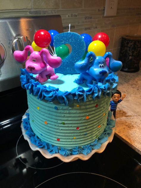 Blues Clues Sheet Cake, Blues Clues Birthday Party Cake, Blues Clues Cake Ideas, Blue Clues Birthday Cake, Blues Clues Smash Cake, Blues Clues Birthday Cake, Blues Clues Cake, Blues Clues Birthday Party, Blues Clues Birthday