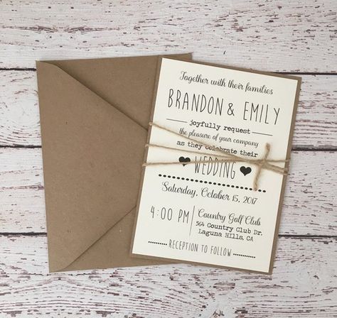 Simple Wedding Invitations Rustic, Wedding Invitations Simple Modern, Country Invitations, Wedding Invitation Rustic, Wedding Invitation Trends, Rustic Wedding Invitation, Wedding Reception Invitations, Budget Wedding Invitations, Affordable Wedding Invitations