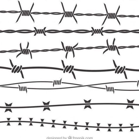 Simple Barbed Wire Drawing, Barbed Wire Tattoo Simple, How To Draw Barbed Wire Step By Step, Barbed Wire Nails Acrylic, Bob Wire Drawing, Barb Wire Nail Art, Barbered Wire Tattoo, How To Draw Barbed Wire, Barbed Wire Nail Art