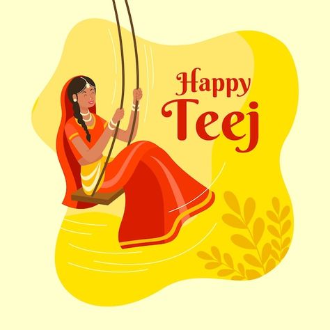 Teej Status Video, Teej Status, Which Day Is Today, Hindu Panchang, Happy Teej, Hartalika Teej, Teej Festival, Celebration Illustration, Kitty Party