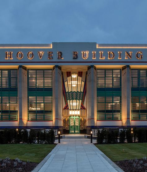 iconic Hoover Building now an apartment block Hoover Building, Residential Architecture Apartment, Block Building, Apartments Exterior, Apartment Block, Deco Living, London Buildings, Exterior Renovation, Deco Architecture