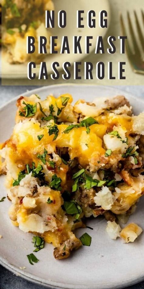 Hashbrown Breakfast Casserole Without Eggs, Brunch Recipes No Eggs, Brunch No Eggs, Sausage Hashbrown Casserole No Eggs, Breakfast Casserole With No Eggs, No Egg Savory Breakfast, Eggless Breakfast Casserole Egg Free, Hashbrown Casserole No Eggs, Easy Eggless Breakfast Ideas