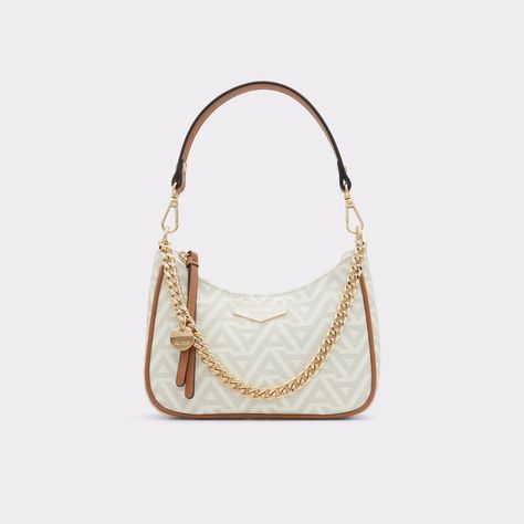 Mumbai International Airport, Beige Shoulder Bag, Aldo Bags, White Shoulder Bag, Beauty Ideas, International Airport, Laptop Sleeve, Metal Chain, Laptop Sleeves