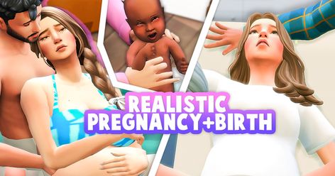 HOW TO HAVE THE MOST REALISTIC PREGNANCY & BIRTH IN THE SIMS 4! these mods will make your sims pregnancy and birth experience so much more r... Realistic Birth Sims 4, Birth Poses Sims 4, Pregnant Mods Sims 4, Sims 4 Home Birth Mod, Sims 4 Realistic Birth, Sims 4 Cc Pregnancy Poses, Birth Mod Sims 4, Sims 4 Birth Mods, Sims 4 Cc Mods Pregnancy