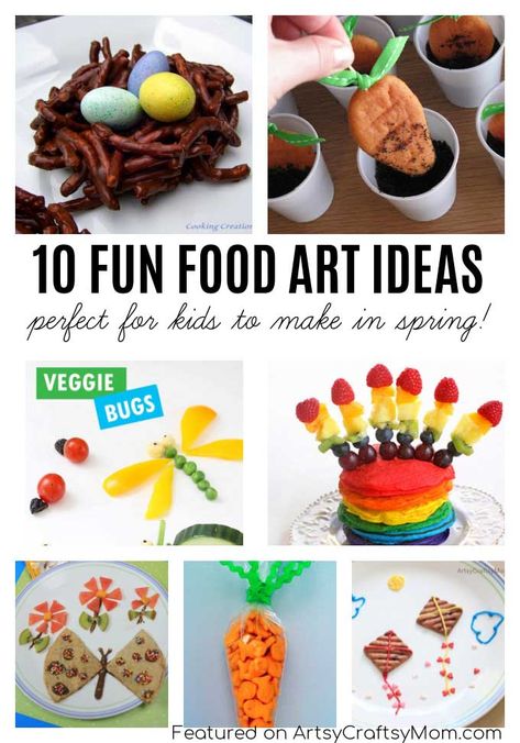 72 Fun, Easy Spring Crafts for Kids 6 Edible Spring Crafts, Spring Food Crafts, Easy Spring Crafts, Student Treats, Crafts Outdoor, Crafts Spring, Food Project, Nutrition Activities, Group Crafts