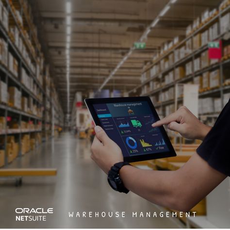 What is NetSuite Warehouse Management? NetSuite Warehouse Management System (WMS) optimizes day-to-day warehouse operations using industry-leading practices, such as mobile RF barcode scanning, defined strategies for putaway and picking, task management, return authorization receipts and cycle count plans Warehouse Management System, Data Tracking, Warehouse Management, Task Management, Box Mockup, Real Time, Mockup, Accounting, Technology