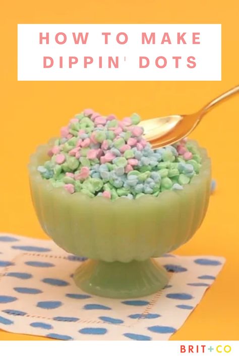 A simple and healthy version of homemade Dippin’ Dots. Diy Dippin Dots, Dippin Dots Recipe, Weight Watcher Desserts, Dessert Oreo, Dippin Dots, Coconut Dessert, Recipe Tutorial, Brownie Desserts, Low Carb Dessert