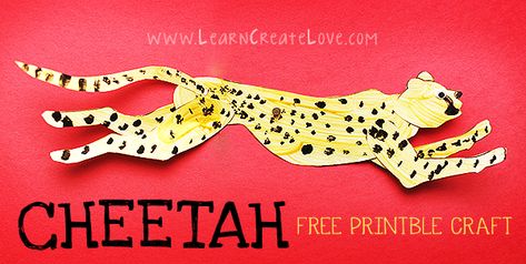 Cheetah Printable Craft Sassafras Zoology, Cheetah Craft, Cheetah Printable, Cheetah Crafts, Grassland Biome, Lion Craft, Art 2024, Mountain Lion, Biome