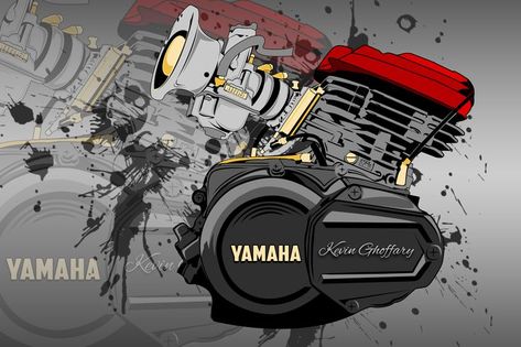 detailing vector engine yamaha rx king indonesia. if you want to make it directly contact me Mesin Motor, Surf Drawing, Logo Bike, Mobil Rc, Garage Logo, Yamaha Rxz, Dragon Tattoo Art, Art Apartment, Custom Sport Bikes